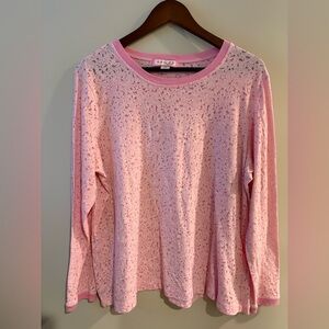 Koi Women's Pink Floral Tee Long Sleeve Underscrub 3X